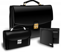 Clipart - Suitcase, purse and handy