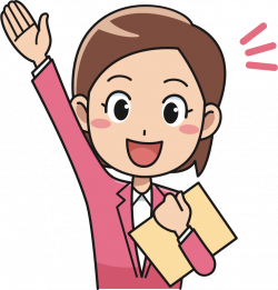 Clipart - Enthused Female Office Worker