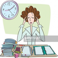 Tired Sad Woman IN Office premium clipart - ClipartLogo.com