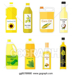 Vector Illustration - Group bottles of oil for frying. EPS ...