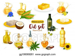 Vector Illustration - Natural oil, butter and margarine ...