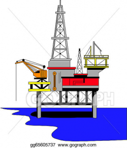 Vector Clipart - Oil drilling rig. Vector Illustration ...