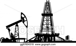 Vector Clipart - Oil drilling derrick. Vector Illustration ...