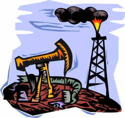 Oil Well Derrick and Pumpjack Pump - Vector Image