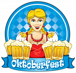 Blue Oktoberfest Girl with Beers PNG Clipart Image | Gallery ...