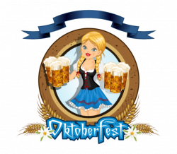 Oktoberfest Girl With Beer Logo - Beer Label by BottleYourBrand