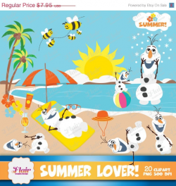 Theme Clipart Frozen Inspired Characters Olaf Clipart Beach ...