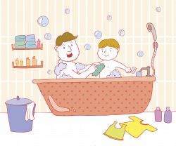 Bathing Bathtub Shower - Father and son take a bath together 2045 ...