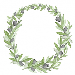 Olive Clipart Wreath Clipart Olive Wreath Watercolor Wreath