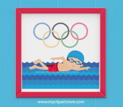 Clipart - Summer Olympics Clipart / Swimming / Olympic Games ...