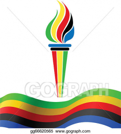 Vector Stock - Olympic torch symbol with flag. Clipart ...