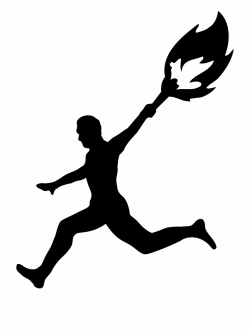 Torch Man Image - Man Running With Olympic Torch - stick ...