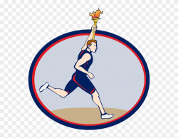 Clipart Info - Olympic Torch Runner Clipart - Png Download ...