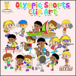 Olympics / Olympic Sports Clipart 64 Images color b/w