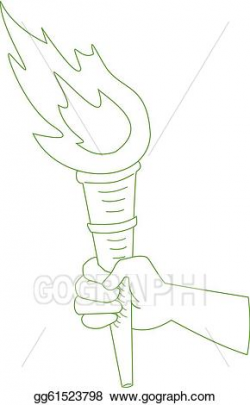 Vector Art - Olympic games torch in green. Clipart Drawing ...