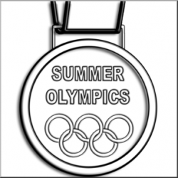 Clip Art: Summer Olympics Medal B&W I abcteach.com | abcteach