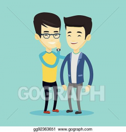 Vector Clipart - One man whispering to another secret ...