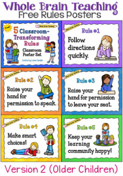 Whole Brain Teaching Classroom Rules Posters (FREE)