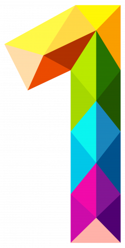 Colourful Triangles Number One PNG Clipart Image | Gallery ...