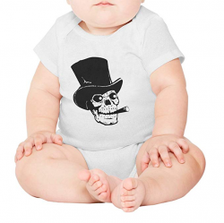 Amazon.com: Black Skull Smoking Clip Art Short Sleeve Baby ...