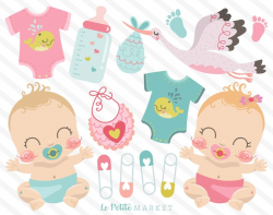 Cute Baby Clipart Images, Baby Girl Clipart, Baby Boy Clip Art, Kawaii Baby  Clipart Set, Stork, Onesie Clipart, Baby Shower Designs Nursery