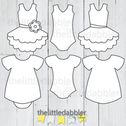 Dress and Tutu Templates -- Baby Shower Girl Onesie Dress ...