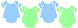 Baby Clip Art-Its a Boy Borders, Blue and Green Onesie Shirts