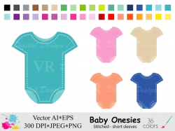 Baby Onesies Clip Art, Baby Shower Clipart, Rainbow Onesies Clipart,  Planner Stickers Clipart, Instant Digital Download Vector Clip Art