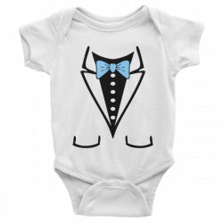 Bow Tie Short Sleeve Baby Onesies - Shirterrific