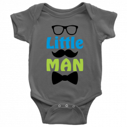 Little Man Infant Bodysuit - Turquoise, Lime, & Black | Chic Baby Cakes