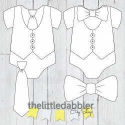 Little Man Bow and Neck Tie Vest Onesie Banner Templates -- Little  Gentleman Tuxedo Necktie Bowtie Clipart Baby Shower First Birthday