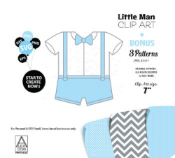 Little Man SVG clipart onesie clipart for different events with 3 patterns