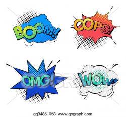 Vector Stock - Bubble speeches for wow and omg, oops and ...