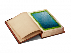Open Book PNG Clipart With Water Page And Grass Border (Isolated ...