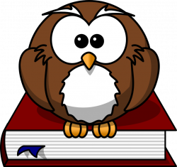 Public Domain Clip Art Image | Cartoon owl sitting on a book | ID ...