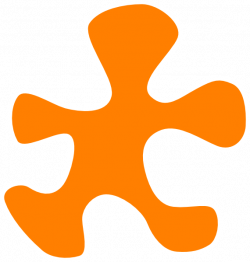 Orange Puzzle Piece With White Outline Clip Art at Clker.com ...