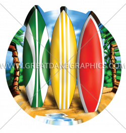 Surfboards | Production Ready Artwork for T-Shirt Printing
