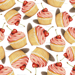 Twirling Pink Cupcakes fabric - patriciasheadesigns - Spoonflower