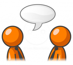 ClipArt Illustration Orange People Talking in Chit Chat ...