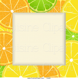 Cuisine Clipart of an Orange Lime and Lemon Slice Frame with ...