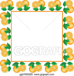 EPS Illustration - White frame of oranges. Vector Clipart ...