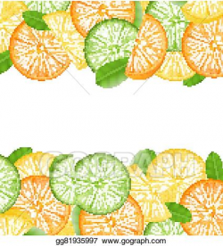 Vector Stock - Abstract frame with sliced oranges. Clipart ...