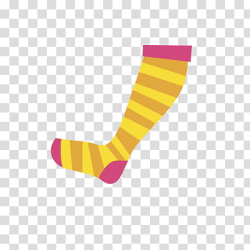 Nes, yellow, orange, and pink striped sock transparent ...