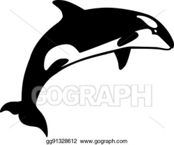 Vector Stock - Orca whale jumping. Clipart Illustration ...