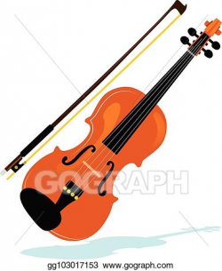 EPS Vector - Violin with bow. Stock Clipart Illustration ...