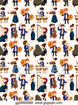 Vector Stock - Orchestra music player seamless pattern ...