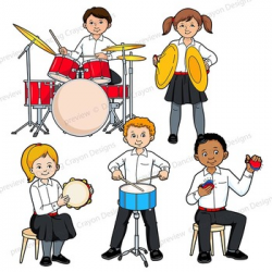Percussion Instruments | Music Kids Playing Instruments of the Orchestra  Clipart