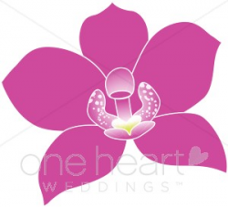 Fuschia Tropical Orchid Clipart | Wedding Orchid Clipart