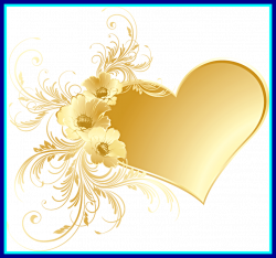 Shocking Gold Heart With Flowers Png Picture Gallery Yopriceville ...