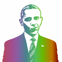 Clipart - Obama Rainbow Pride